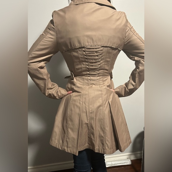 Betsy Johnson Trench Coat Tan XS with Belt A-Line Flare - Picture 10 of 10